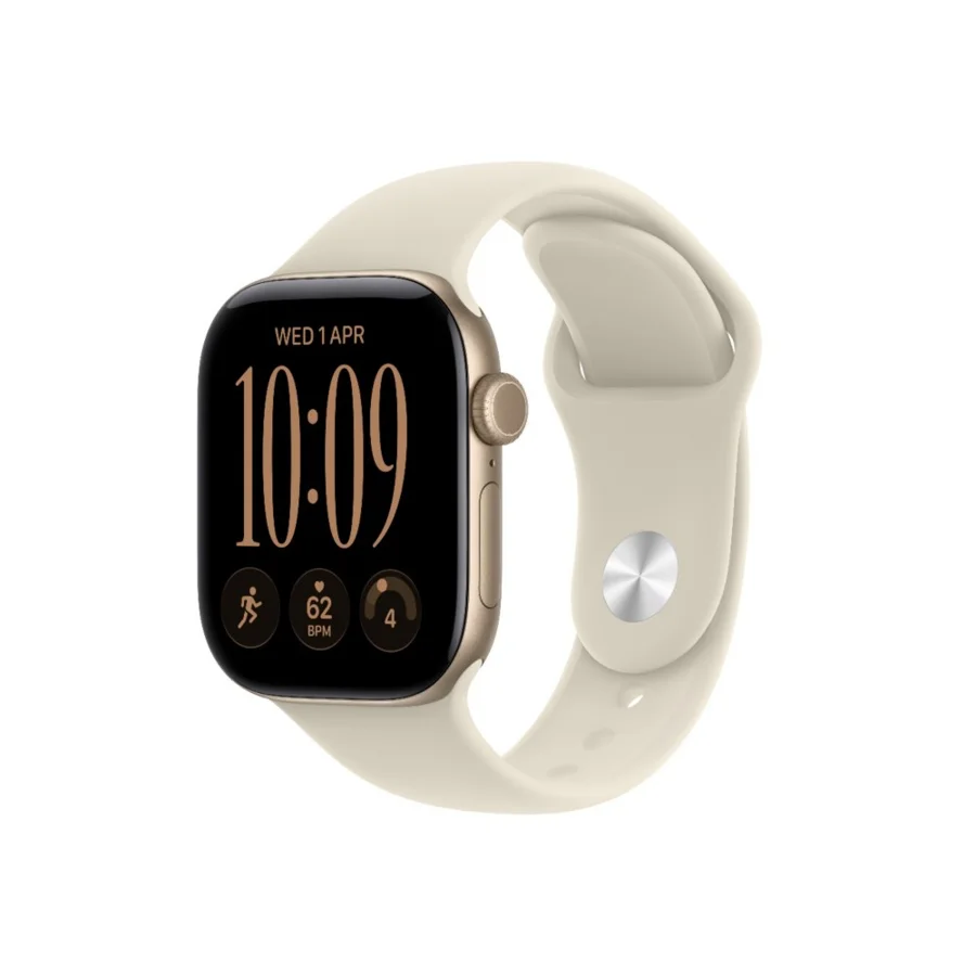 Apple Watch Series 12 GPS 42mm Light Gold Aluminium Case with Sand Sport Band - S/M